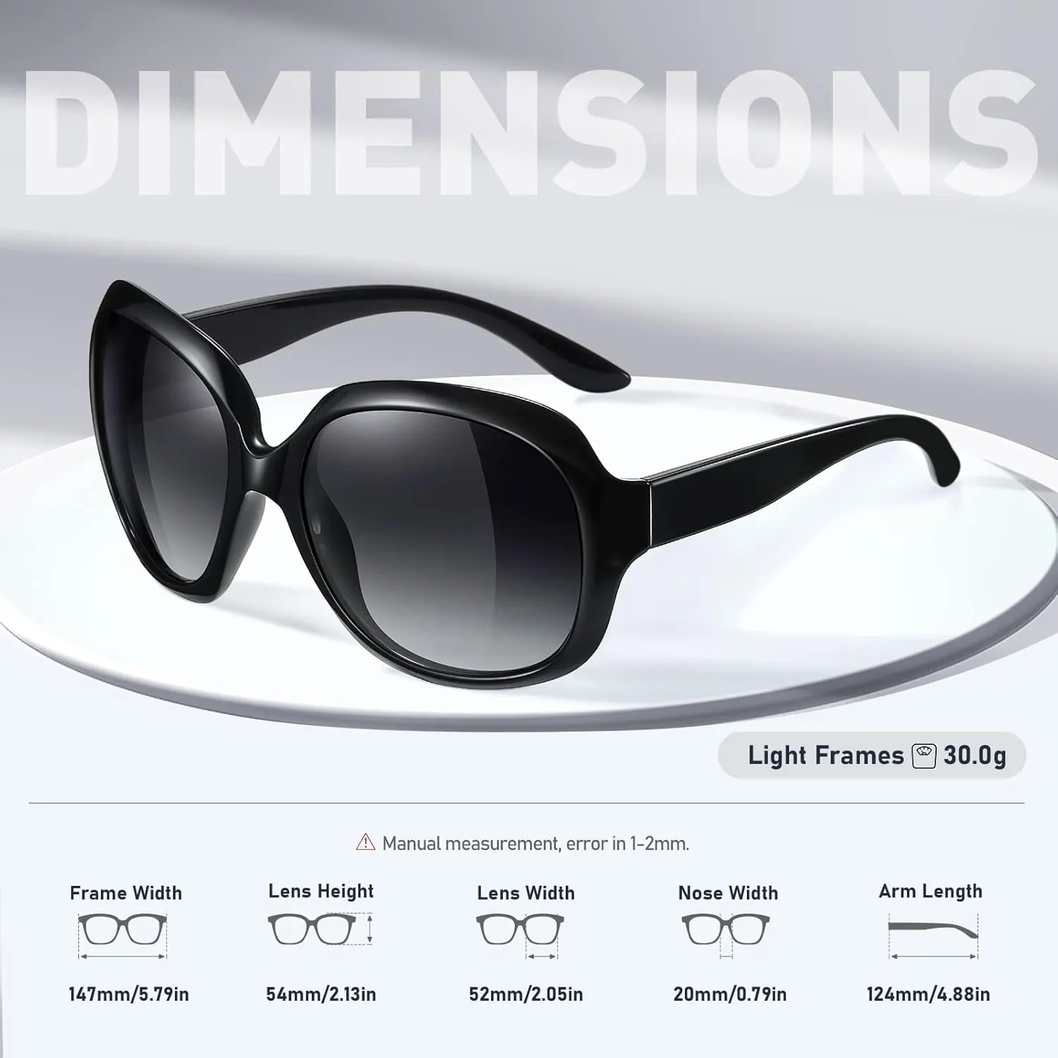 Sunglasses Womens Polarized Oversized Sunglasses for Women Trendy Classic Large Driving Sun Glasses UV400 Protection