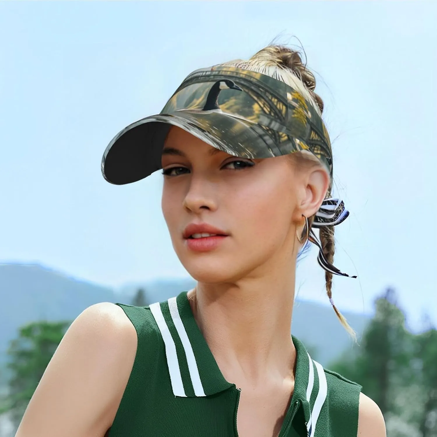 Sunscreen Visor Hats for Women Men Adjustable Empty Top Beach Cap A Big Burger Cartoon Sun Hat Outdoor Sports