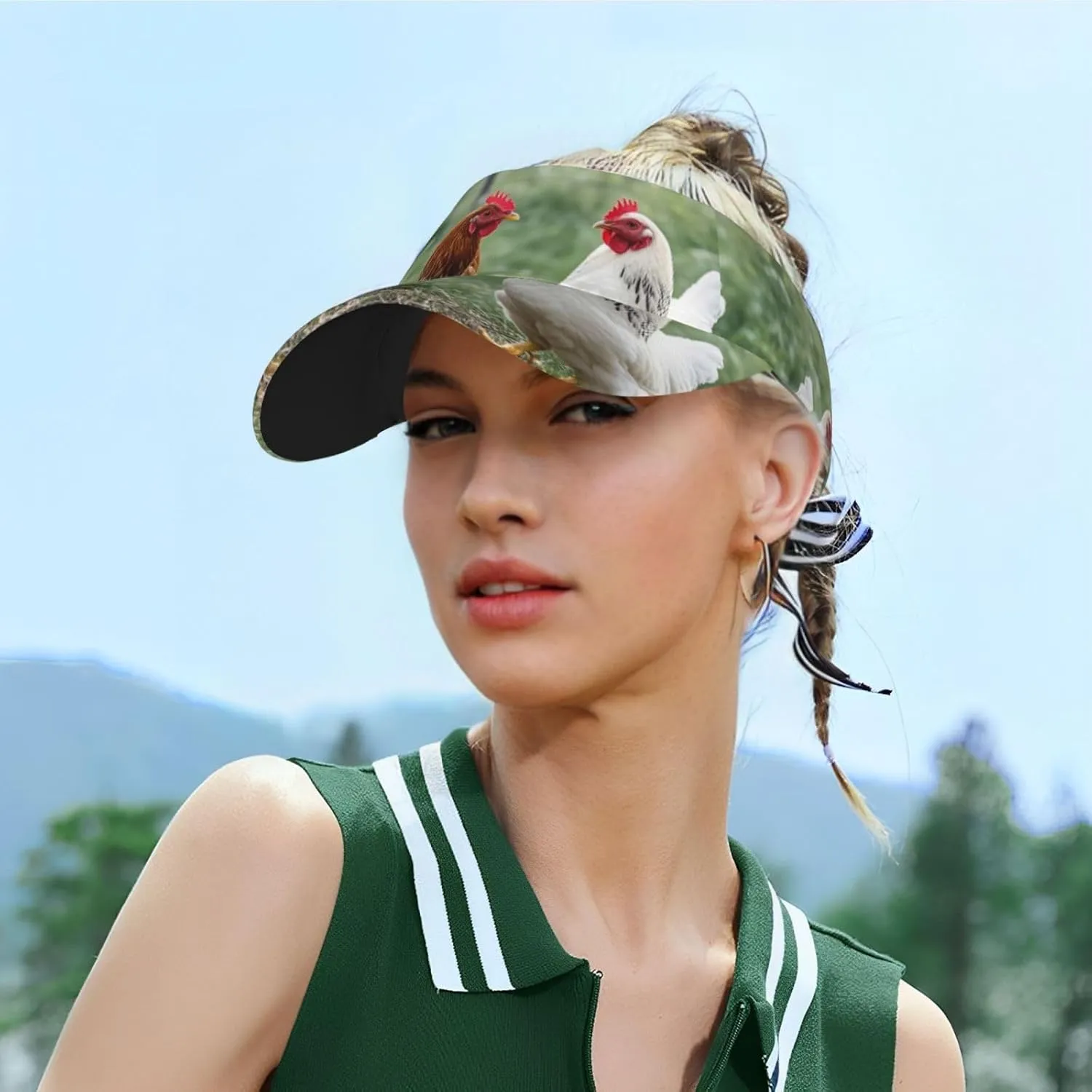 Sunscreen Visor Hats for Women Men Adjustable Empty Top Beach Cap Husky Dog Sun Hat Outdoor Sports