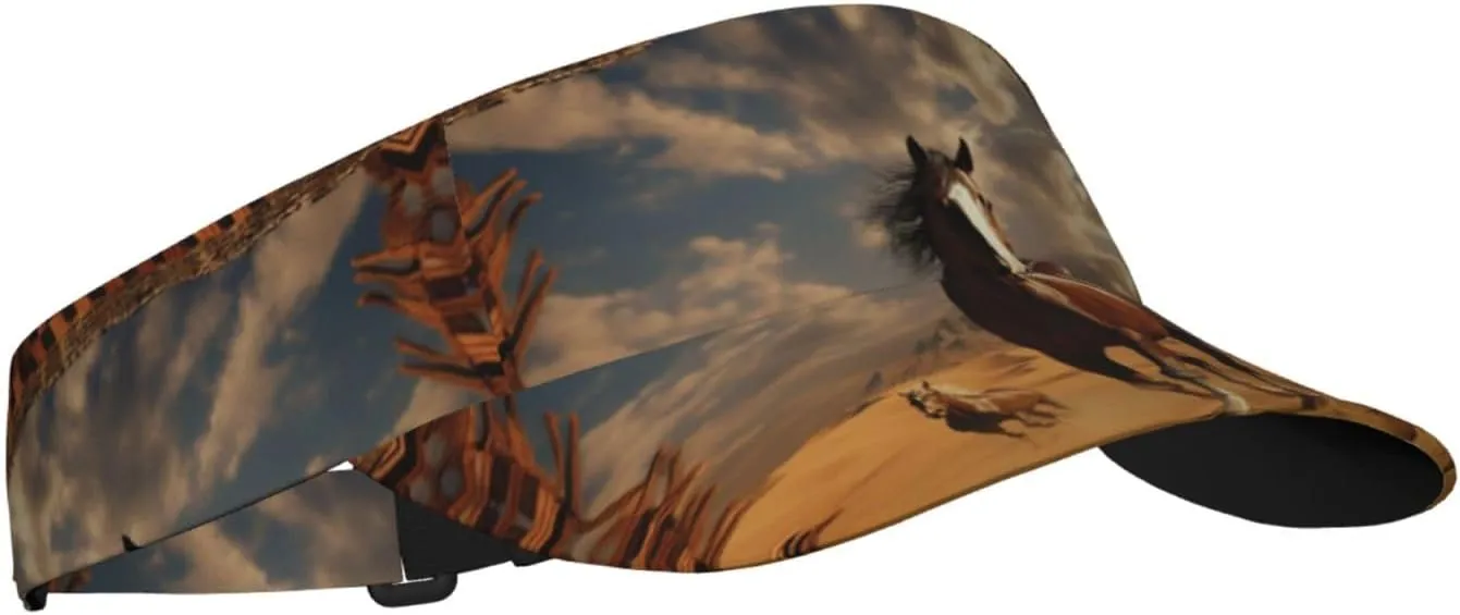 Sunscreen Visor Hats for Women Men Adjustable Empty Top Beach Cap Leopard in The Woods Sun Hat Outdoor Sports