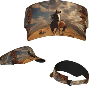 Sunscreen Visor Hats for Women Men Adjustable Empty Top Beach Cap Leopard in The Woods Sun Hat Outdoor Sports