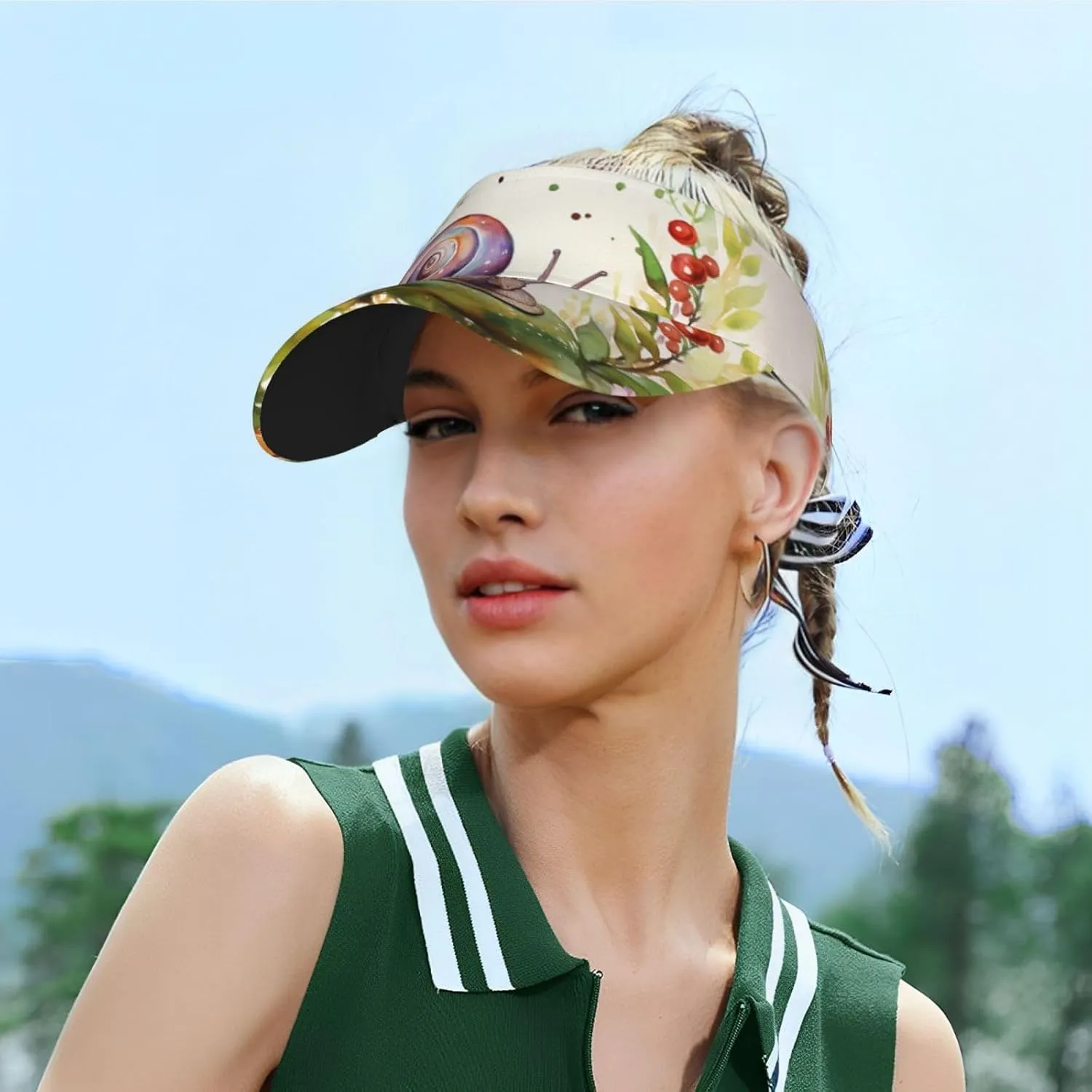 Sunscreen Visor Hats for Women Men Adjustable Empty Top Beach Cap Spiral and Curve Patterns Sun Hat Outdoor Sports