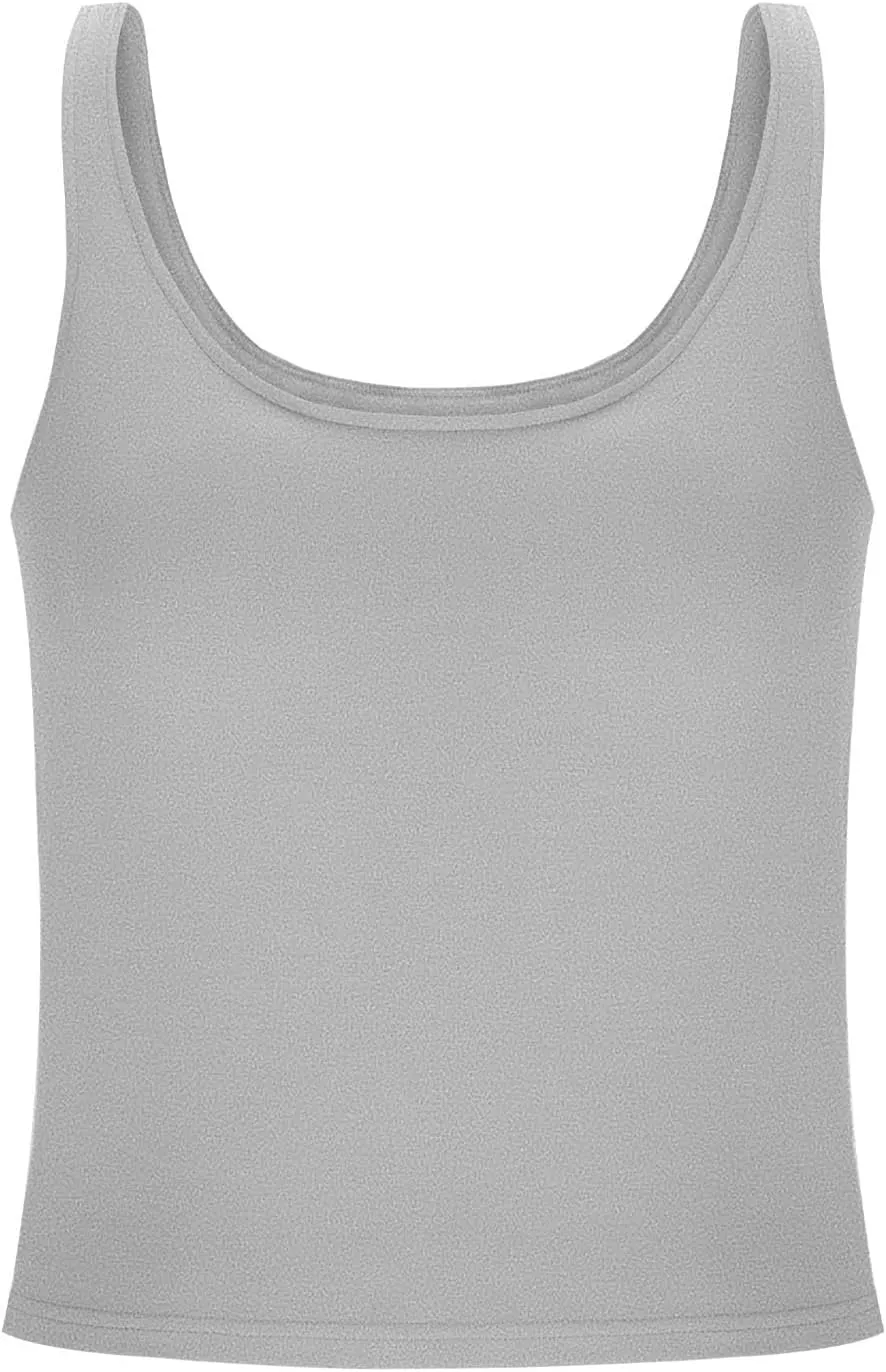 Tank Top with Built in Bra for Women Summer Basic Padded Yoga Shirts Shelf Bras Workout Camisole Casual Undershirt