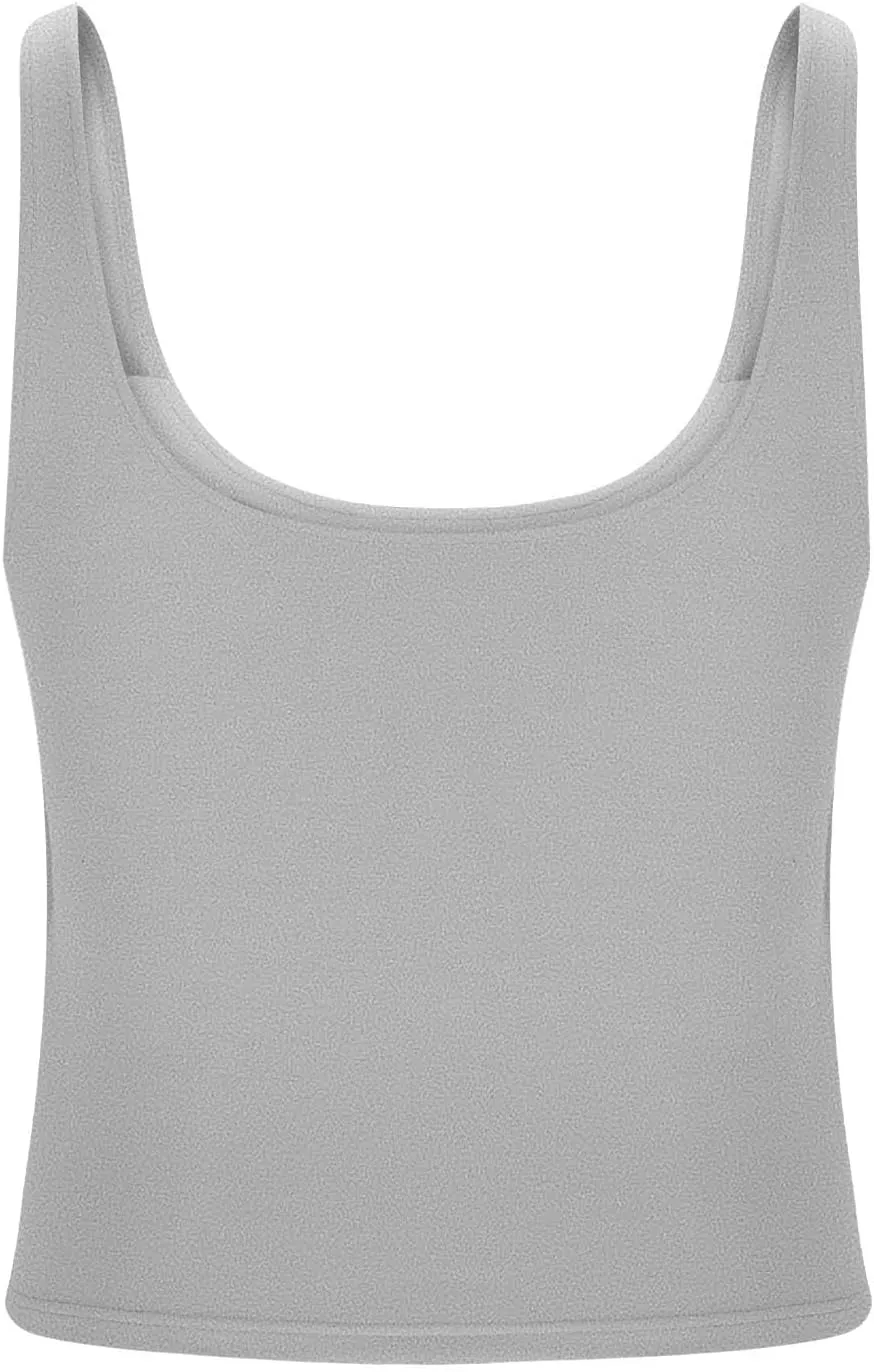 Tank Top with Built in Bra for Women Summer Basic Padded Yoga Shirts Shelf Bras Workout Camisole Casual Undershirt