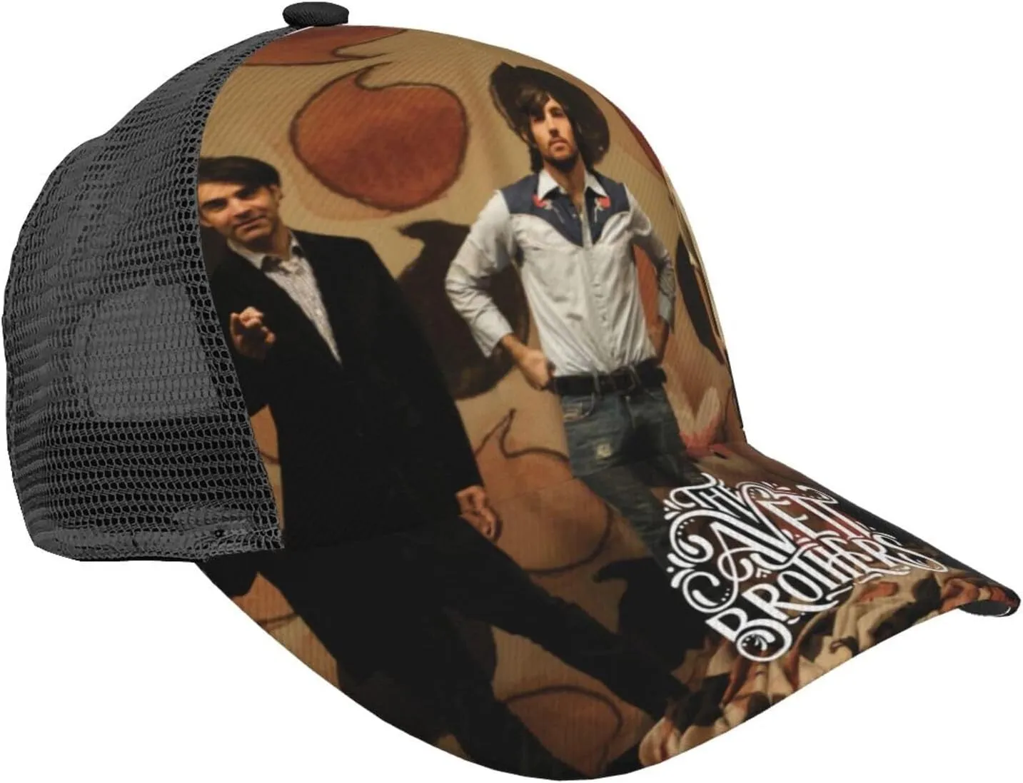 The Avett Music Brothers Mesh Snapback Caps Trendy Trucker Hat Outdoor Sports Baseball Cap with Curved Brim Black