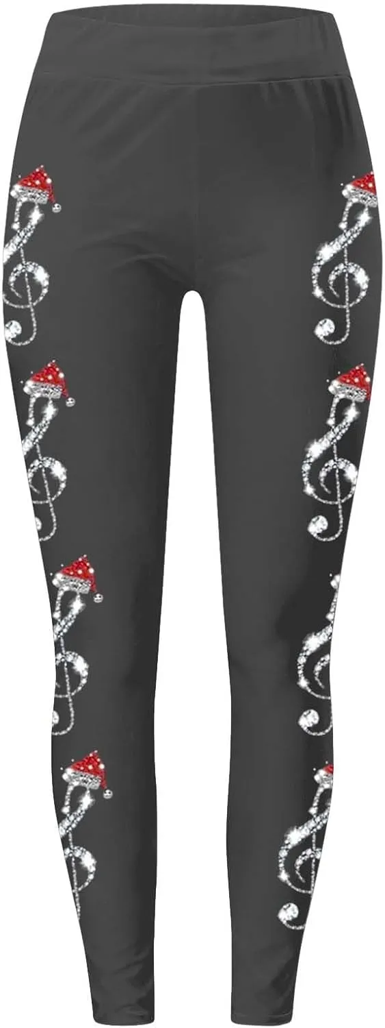 Thick Winter Warm Thermal High Waisted Women Long Printed Christmas Pants Cold Weather with Pockets Womens Leggings