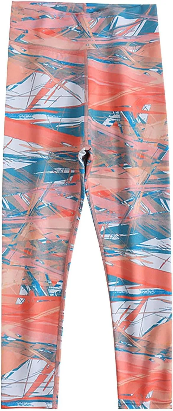 Toddler Girls Yoga Leggings Cute Printed Stretch Slim Pants Kids Skinny Soft Dance Pants Ankle Length Tights