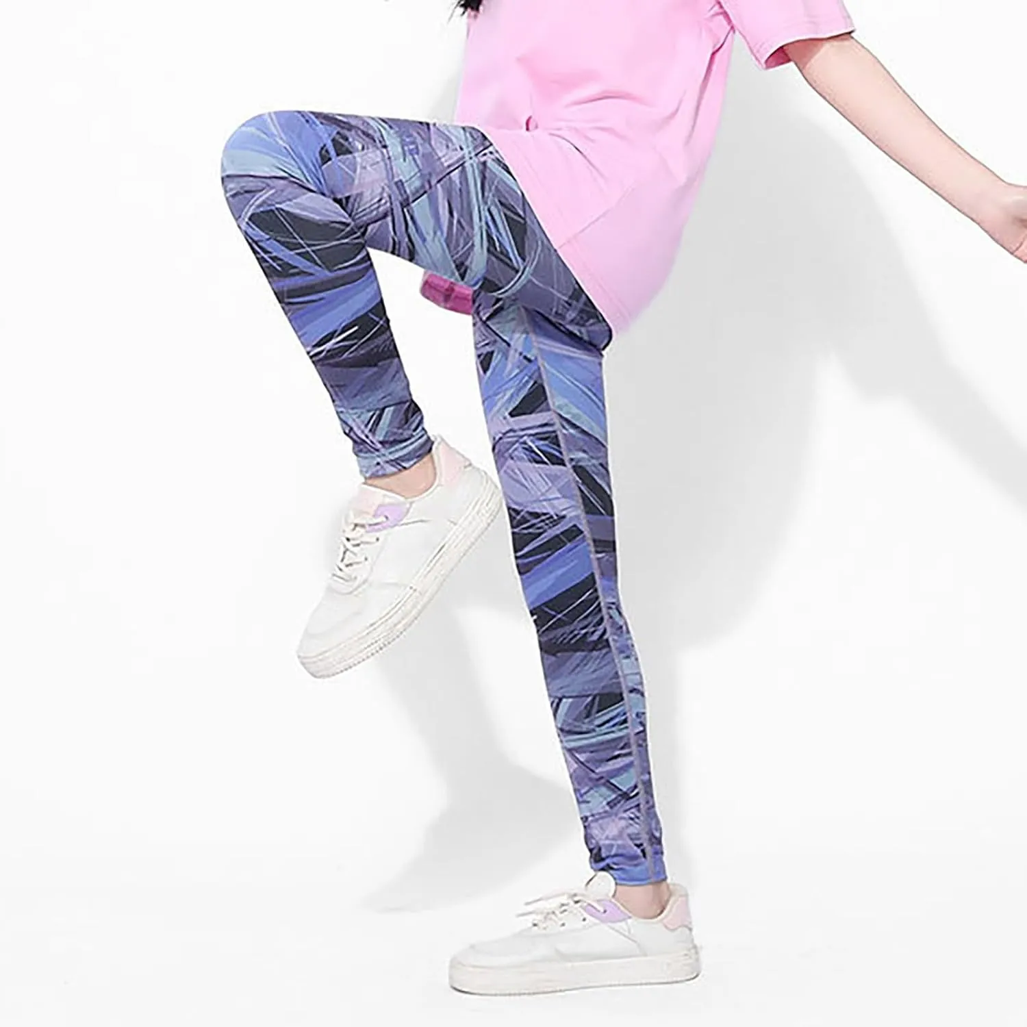 Toddler Girls Yoga Leggings Cute Printed Stretch Slim Pants Kids Skinny Soft Dance Pants Ankle Length Tights