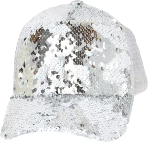 TOP HEADWEAR Reversible Sequin Mesh Back Adjustable Baseball Cap