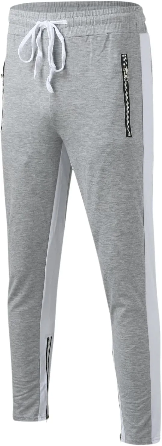 Vickyleb Joggers for Men Fashion,Men's Slim Fit Fleece Pants Winter Big and Tall Baggy Jogger Sweatpants