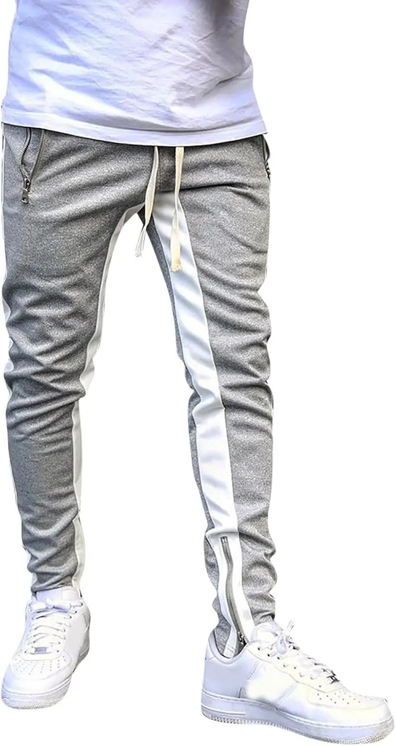 Vickyleb Joggers for Men Fashion,Men's Slim Fit Fleece Pants Winter Big and Tall Baggy Jogger Sweatpants