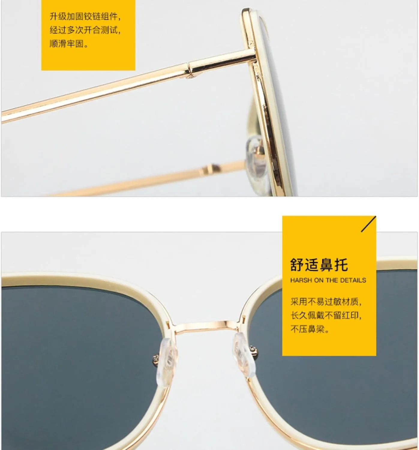 Vintage Oversized Shades Women Sunglasses Fashion Metal Alloy Frame Sunglasses Female Retro Glasses Uv400