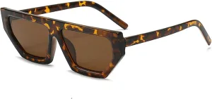 Vintage Square Sunglasses for Women Men Cat Eye Sunglasses Thick Frame Eyewear Female Fashion Polygon Sun Glasses