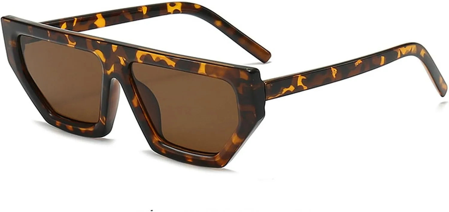 Vintage Square Sunglasses for Women Men Cat Eye Sunglasses Thick Frame Eyewear Female Fashion Polygon Sun Glasses