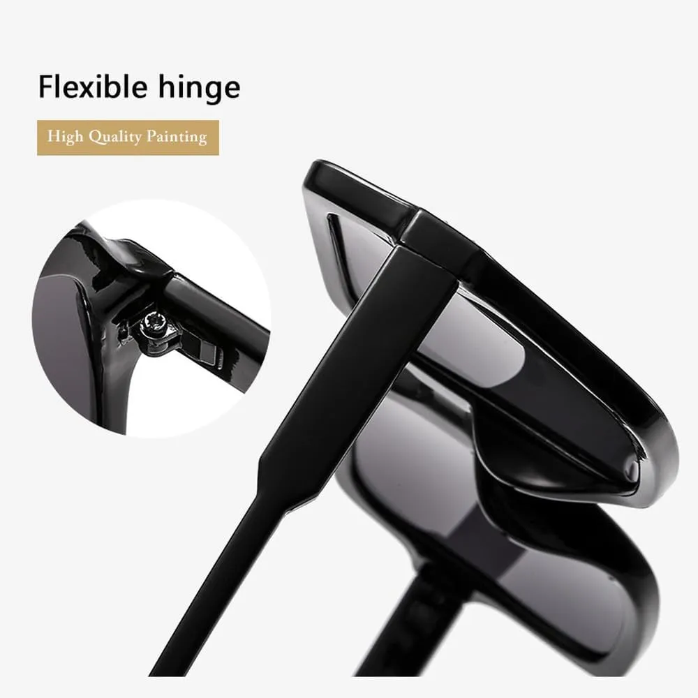 Vintage Trendy Oversized Sunglasses Women Men Retro Fashion Wide Sun Glasses Ladies Shade