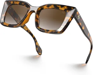 VISOONE Cat Eye Sunglasses Womens Oversized Square Vintage Retro Glasses Cute Trendy Fashion Accessories UV400 Shades Calida