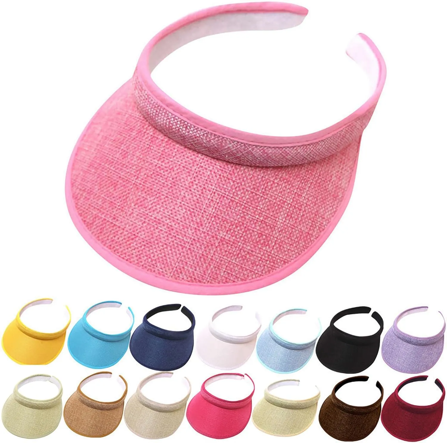 Visor Hats for Women Summer Beach Cap Sports Golf Cap Wide Brim Sun Hat No Headache Visor for Outdoor Sports