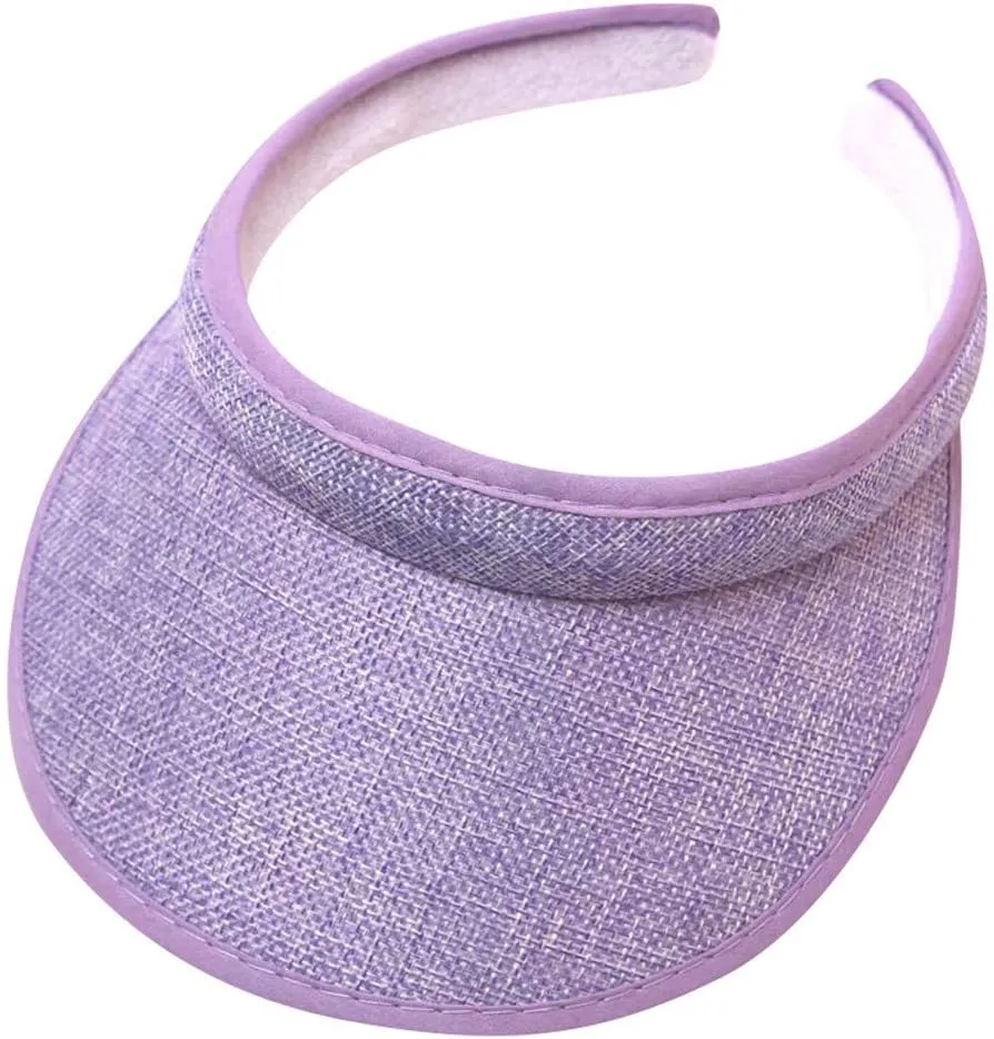 Visor Hats for Women Summer Beach Cap Sports Golf Cap Wide Brim Sun Hat No Headache Visor for Outdoor Sports