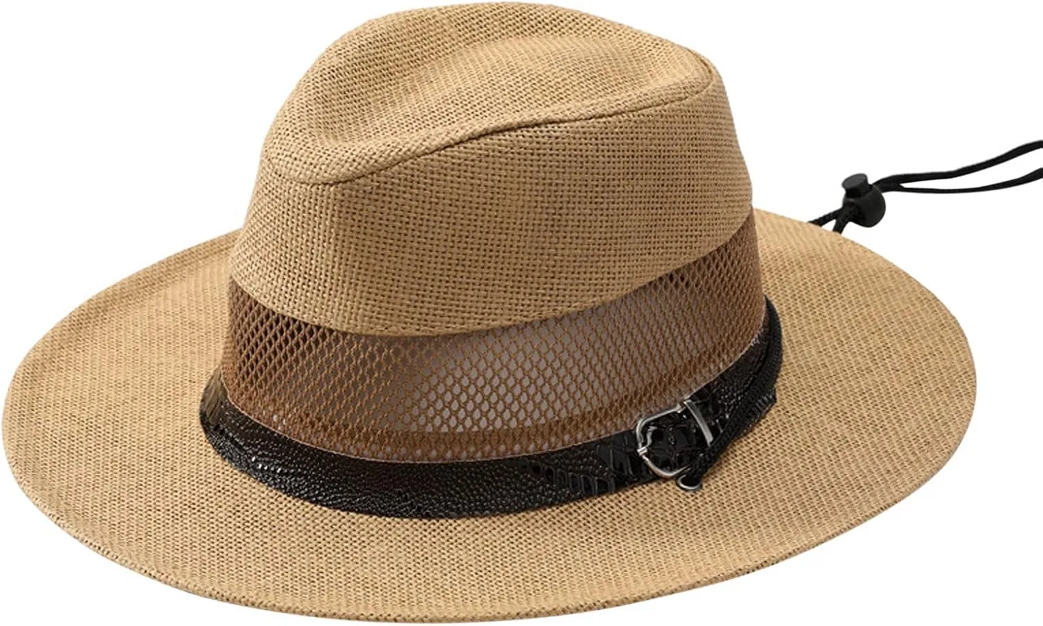 Wide Brim Panama Straw Hats for Women and Men Summer Breathable Foldable UPF50  Fedora Hats Beach Mesh Safari Sun Hats