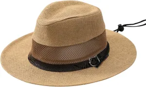 Wide Brim Panama Straw Hats for Women and Men Summer Breathable Foldable UPF50  Fedora Hats Beach Mesh Safari Sun Hats
