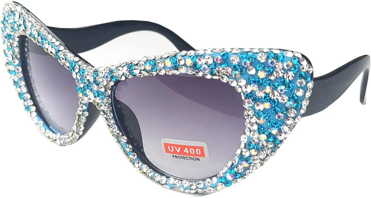 willochra Oversized Diamond Sunglasses Women Rhinestone Cat Eye Sunglasses Vintage Men bling party sunglasses Eyewear