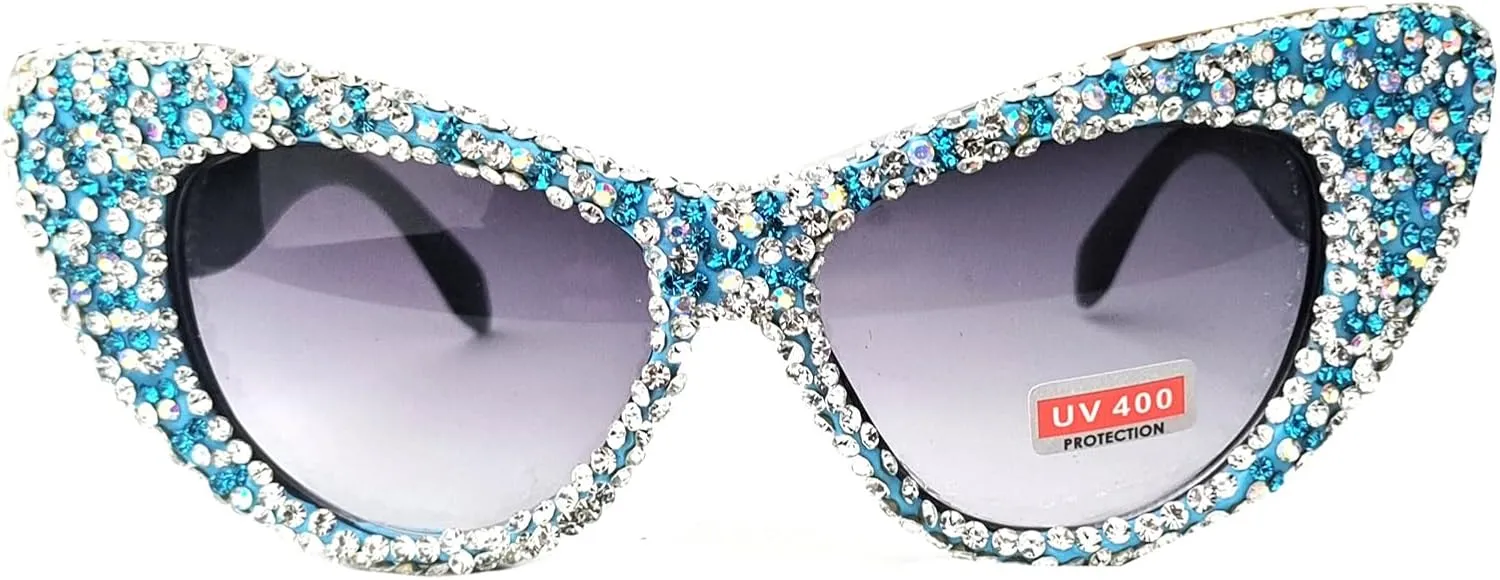 willochra Oversized Diamond Sunglasses Women Rhinestone Cat Eye Sunglasses Vintage Men bling party sunglasses Eyewear