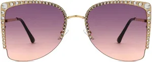 willochra Oversized Square Diamond Sunglasses Women Rhinestone Cat Eye Sunglasses Vintage Sparkling Party sunglasses Eyewear