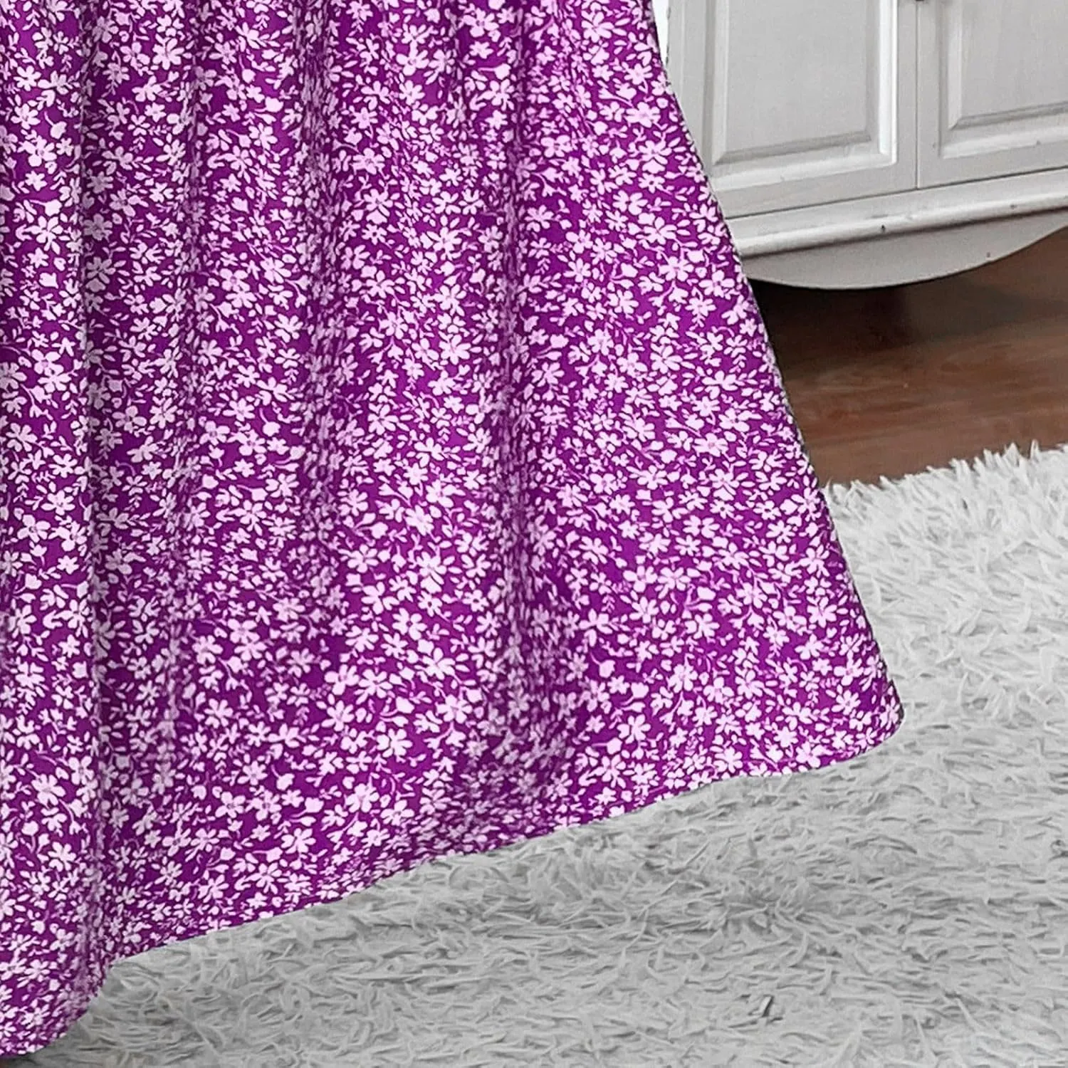 Women Floral Maxi Skirt Smocked High Waist Cotton Flowy Long Skirts Summer Boho Beach Hawaiian Vacation A Line Skirt