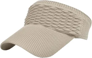 Women Sun Visor Hat for Women Knitted Hats Elastic Sports Hat Empty Top Quick Drying Wide Brim Hat