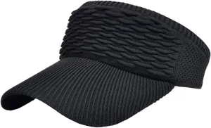 Women Sun Visor Hat for Women Knitted Hats Elastic Sports Hat Empty Top Quick Drying Wide Brim Hat