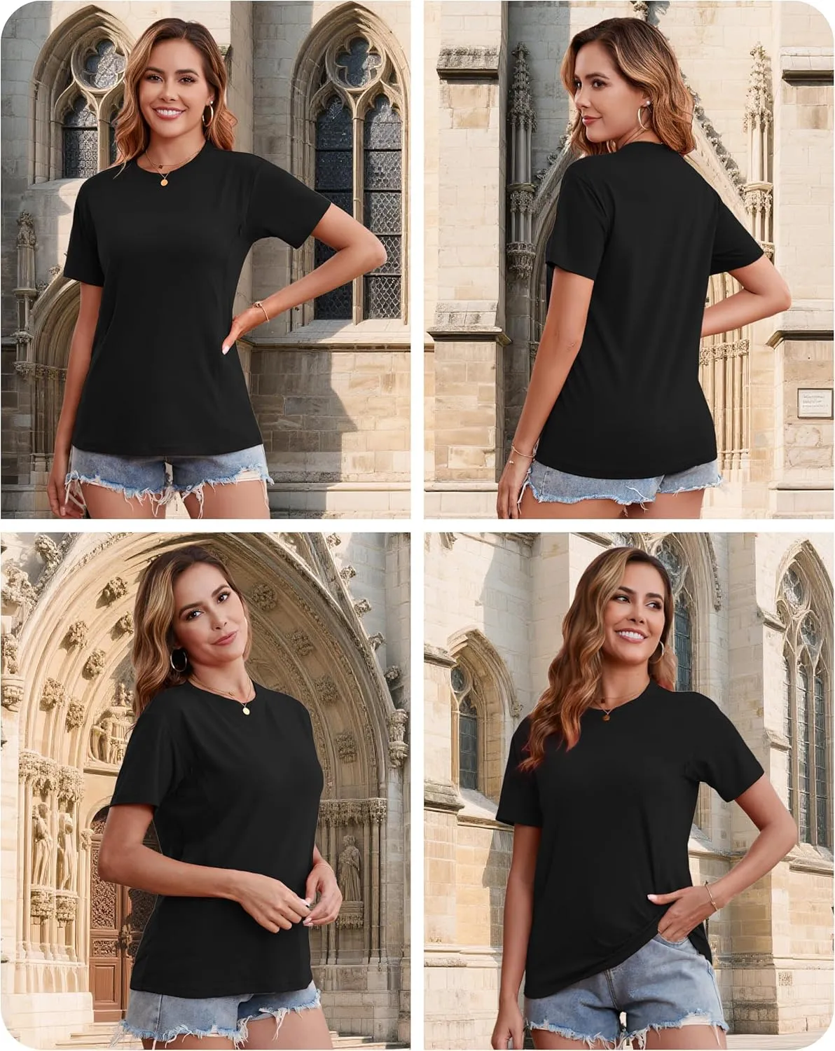 Women's 3-Pack Nursing Tops for Breastfeeding with Hidden Zippers Loose Fit Maternity Shirts