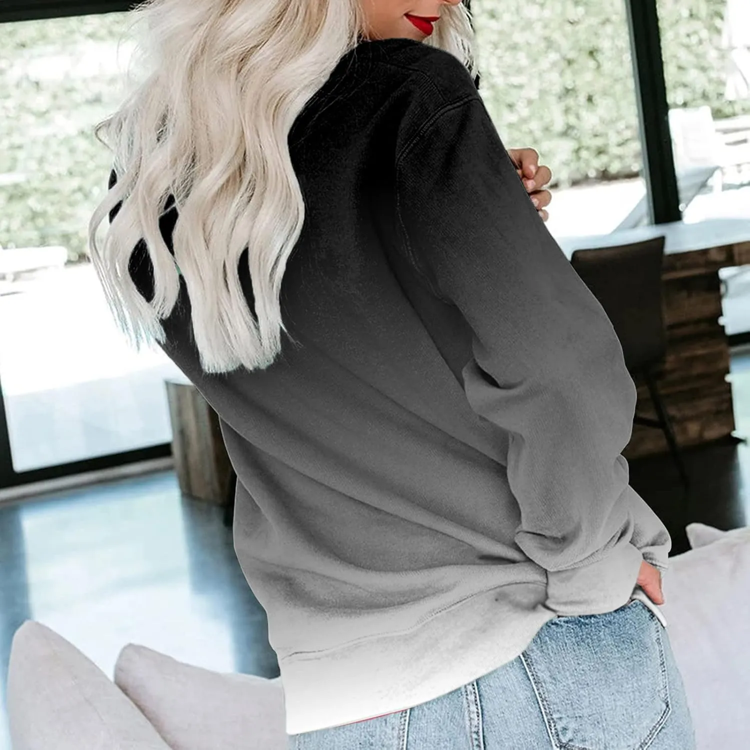 Women's Casual Sweatshirts Oversized Lightweight Dressy Tops Long Sleeve Crewneck 2023 Fall Fashion Tunic Pullover