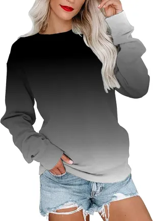 Women's Casual Sweatshirts Oversized Lightweight Dressy Tops Long Sleeve Crewneck 2023 Fall Fashion Tunic Pullover