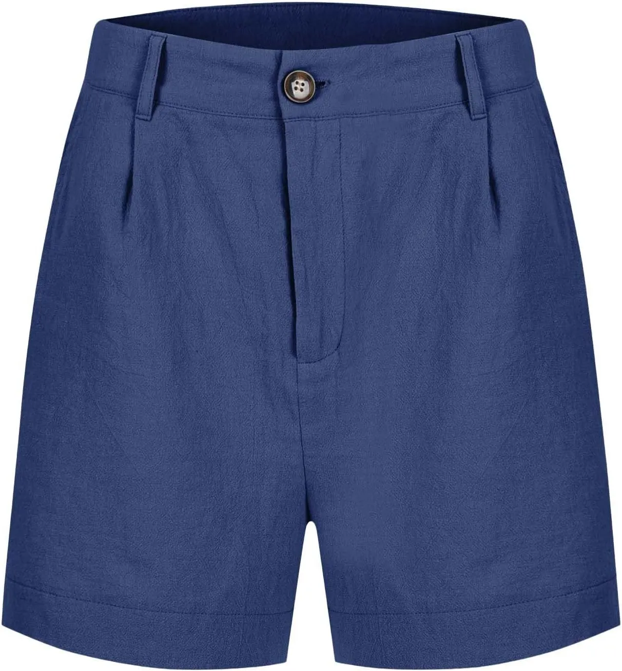 Womens Cotton Linen Shorts Summer Chino Shorts High Waisted Bermuda Shorts Dressy Wide Leg Shorts with Pockets