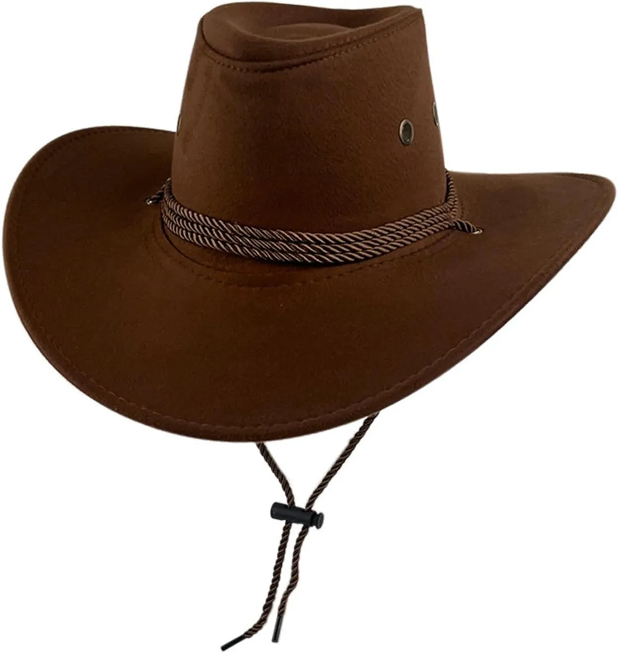 Women's Cowboy Hats Unisex Wide Brim Fashion Adjustable Strap Classic Hat Summer Sun Protection Rolled Up Caps