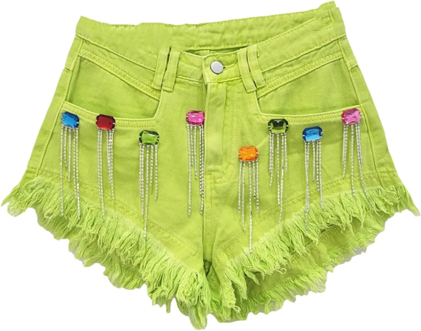 Women’s Frayed Hem Denim Shorts Spring Summer High Waist Retro Casual Wide-Leg