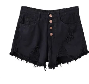 Womens High Waisted Jean Shorts Button Up Ripped Frayed Hem Jorts Shorts with Pockets Summer Dance Sexy Hot Y2K Short