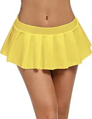 Womens Pleated Skirts Y2k Mini Skirt Casual Short Skirts Micro Ruffle Lingerie Skirt for Schoolgirl Outfits