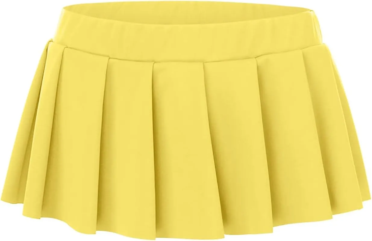 Womens Pleated Skirts Y2k Mini Skirt Casual Short Skirts Micro Ruffle Lingerie Skirt for Schoolgirl Outfits
