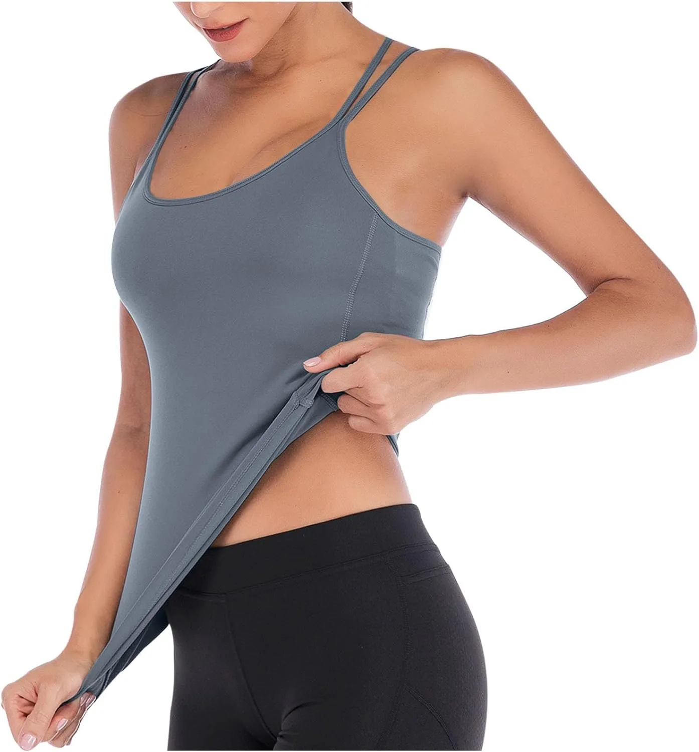 Womens Tank Tops Cross Backless Gym Workout Tops Sleeveless Seamless Running Yoga Shirts Athletic Sports Clothes