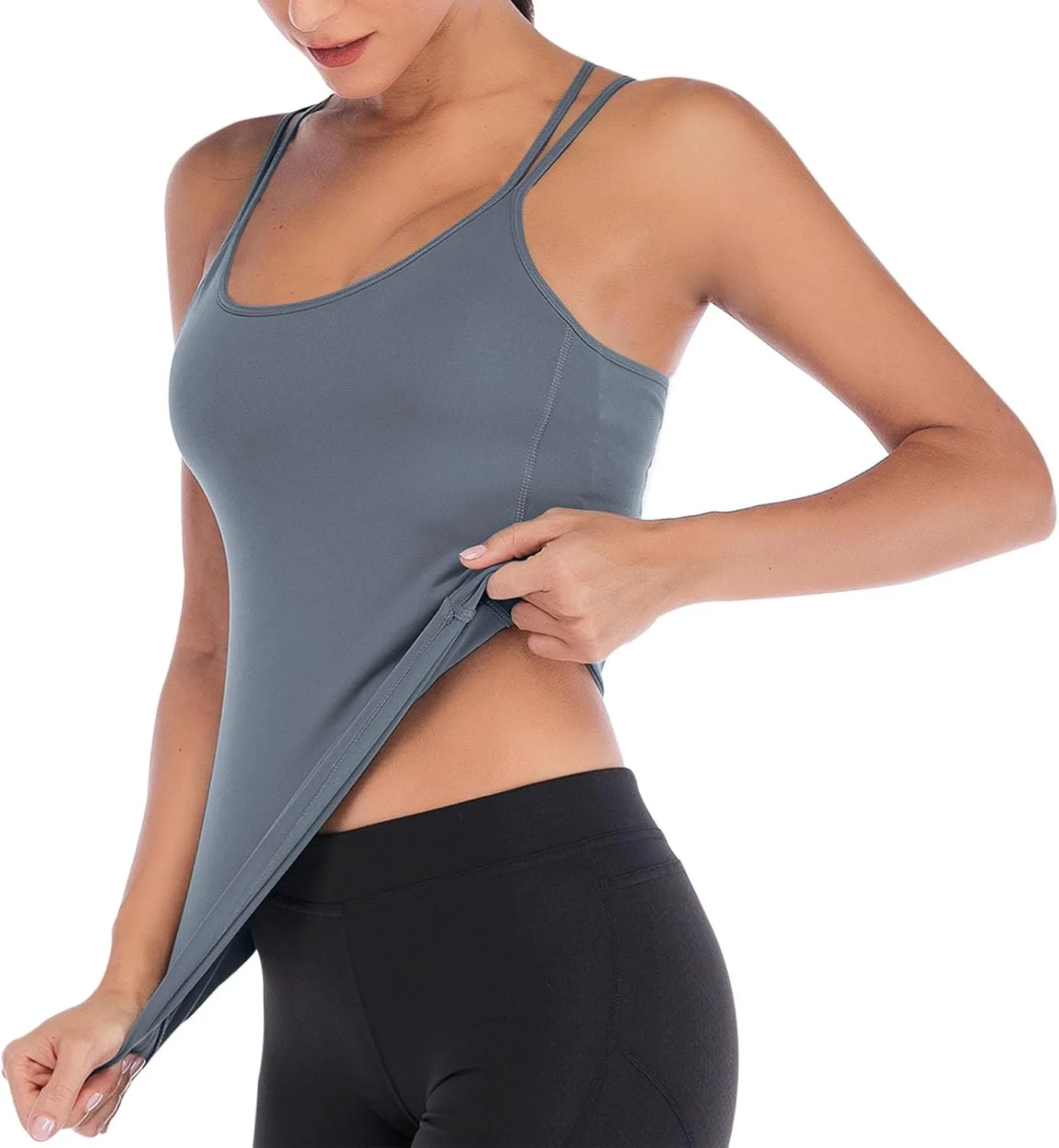 Womens Tank Tops Cross Backless Gym Workout Tops Sleeveless Seamless Running Yoga Shirts Athletic Sports Clothes