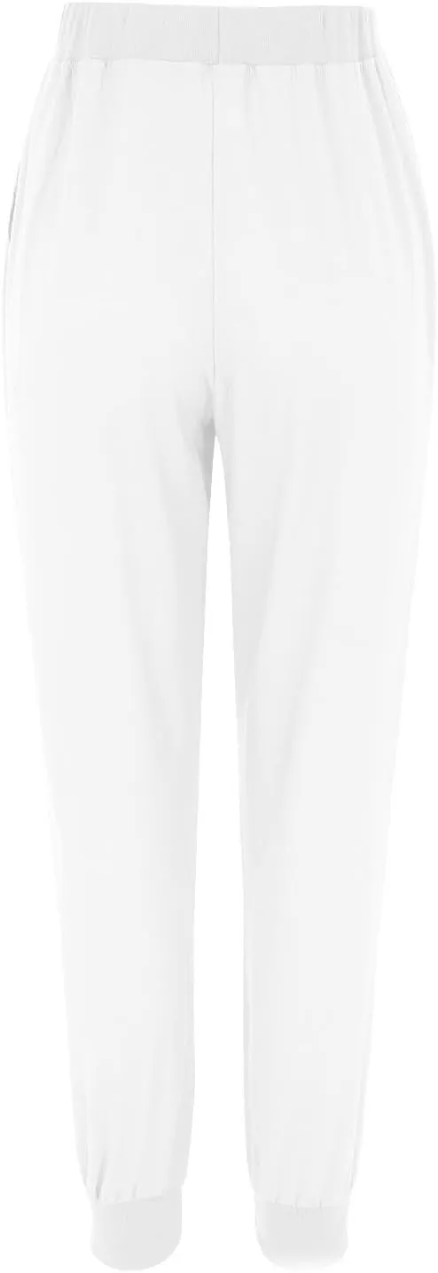Womens Tapered Pant Summer Lightweight Cotton Linen Pants Drawstring Elastic Waist Loose Fit Casual Pant with Pockets