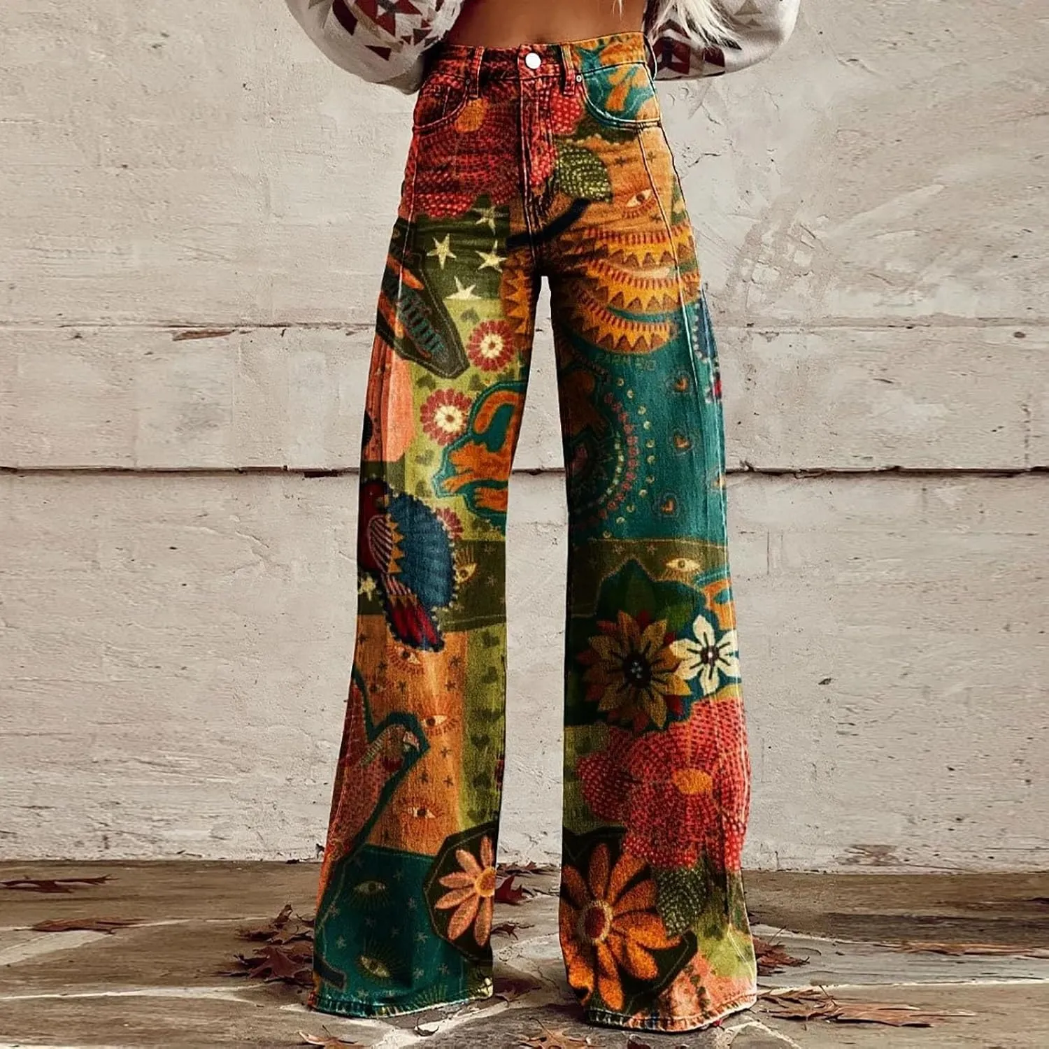Womens Wide Leg Yoga Pants Size Printed Casual Pants Womens Jogger Sweatpants Women Wide Leg Drawstring