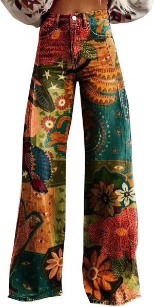 Womens Wide Leg Yoga Pants Size Printed Casual Pants Womens Jogger Sweatpants Women Wide Leg Drawstring