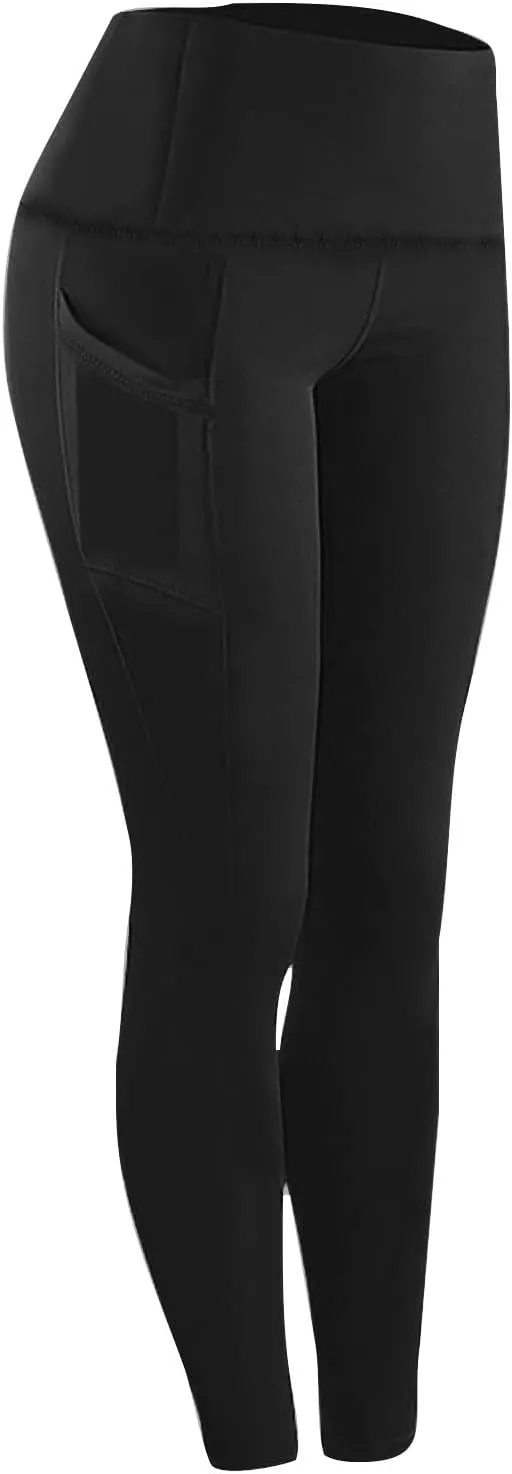 Workout Leggings with Pockets for Women High Waisted Tummy Control Aesthetic Black Hip Lift Yoga Pants Activewear