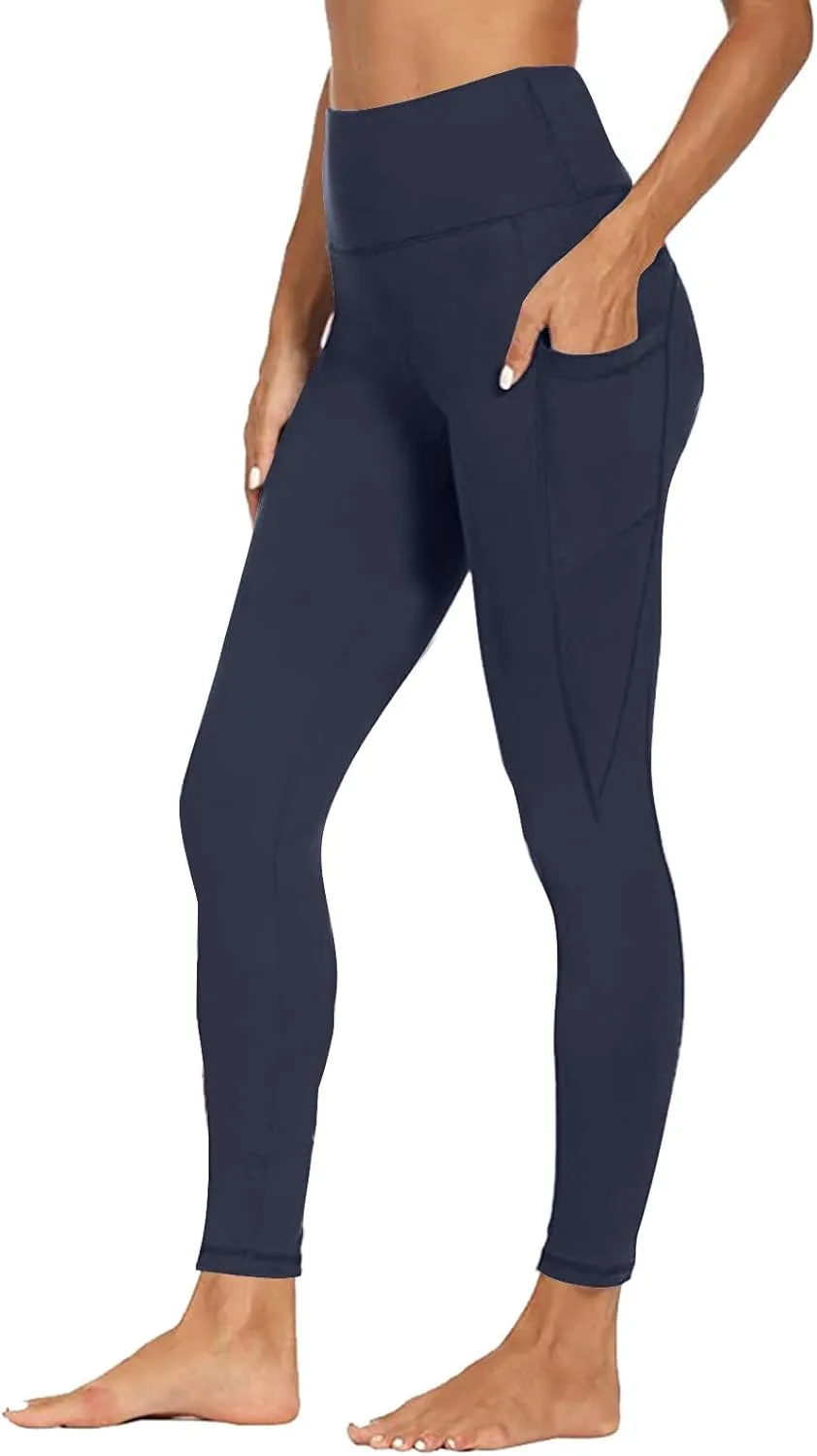 Workout Leggings with Pockets for Women High Waisted Tummy Control Aesthetic Black Hip Lift Yoga Pants Activewear