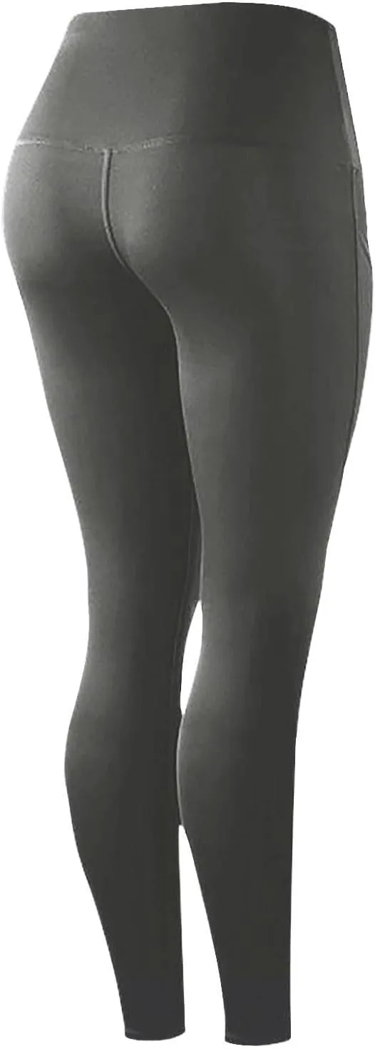 Workout Leggings with Pockets for Women High Waisted Tummy Control Aesthetic Black Hip Lift Yoga Pants Activewear