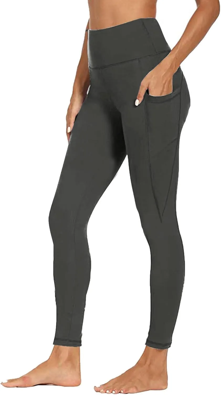 Workout Leggings with Pockets for Women High Waisted Tummy Control Aesthetic Black Hip Lift Yoga Pants Activewear