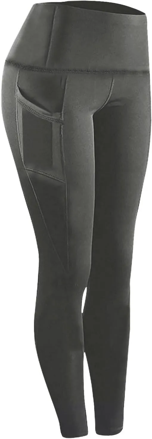 Workout Leggings with Pockets for Women High Waisted Tummy Control Aesthetic Black Hip Lift Yoga Pants Activewear