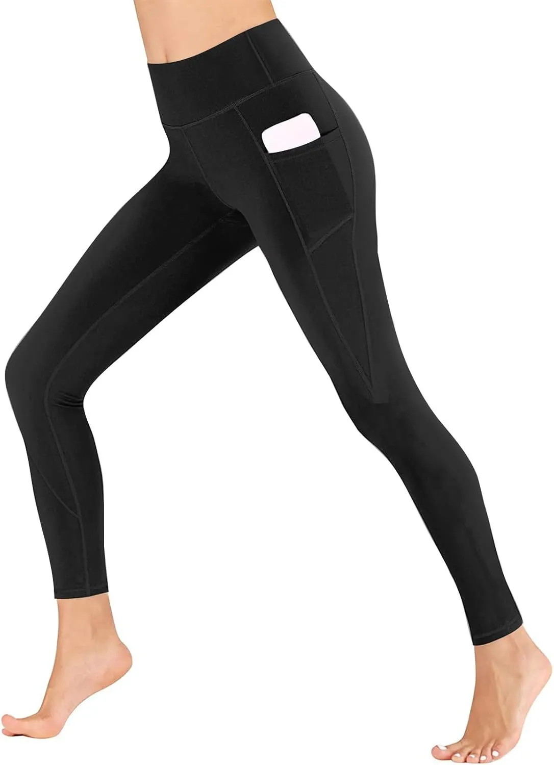 Workout Leggings with Pockets for Women High Waisted Tummy Control Aesthetic Black Hip Lift Yoga Pants Activewear